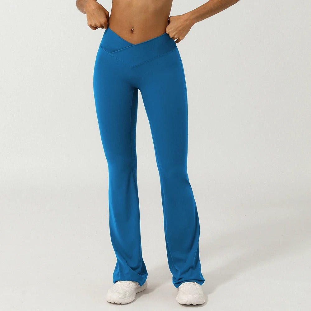 V - Cross Front Flare Leggings - Gymfit