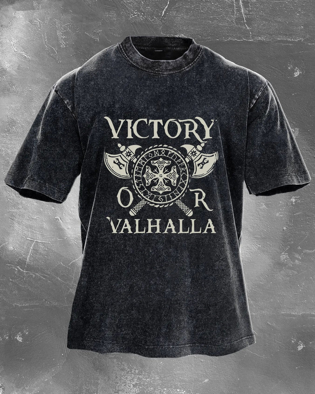 VICTORY OR VALHALLA WASHED T-SHIRT - Gymfit
