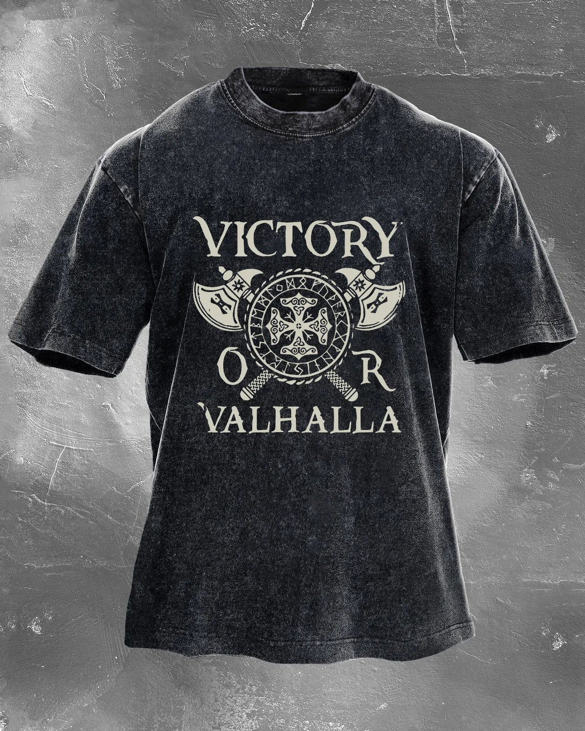 VICTORY OR VALHALLA WASHED T-SHIRT - Gymfit