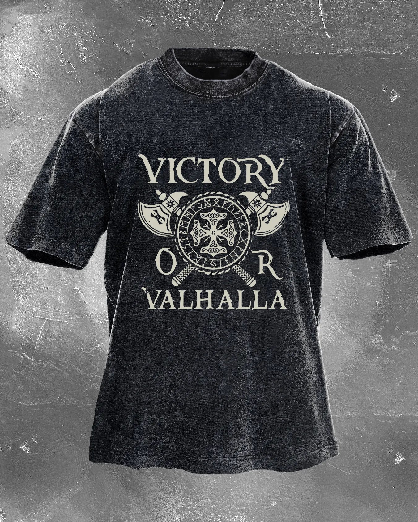 VICTORY OR VALHALLA WASHED T-SHIRT - Gymfit