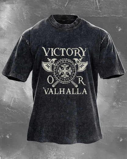 VICTORY OR VALHALLA WASHED T-SHIRT - Gymfit