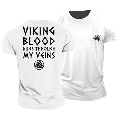 Viking Blood Flows Through My Veins T-Shirt - Gymfit