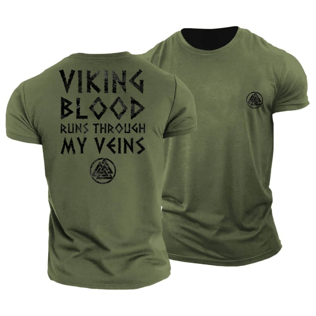 Viking Blood Flows Through My Veins T-Shirt - Gymfit