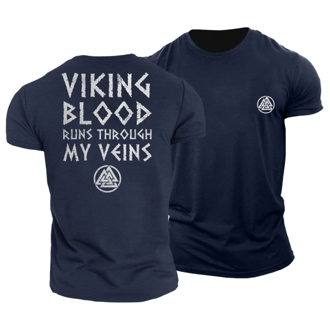 Viking Blood Flows Through My Veins T-Shirt - Gymfit