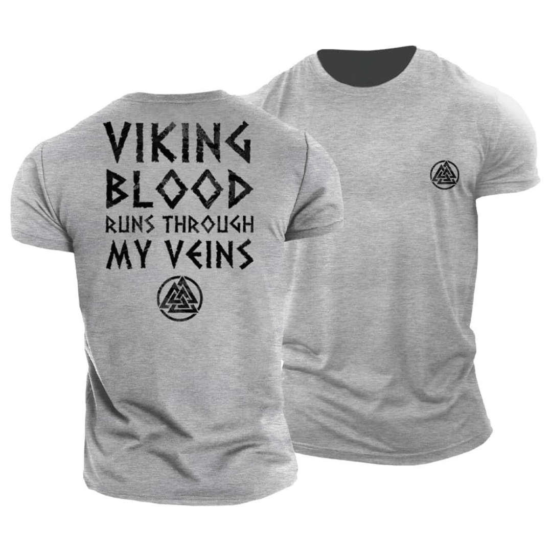 Viking Blood Flows Through My Veins T-Shirt - Gymfit