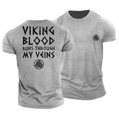 Viking Blood Flows Through My Veins T-Shirt - Gymfit
