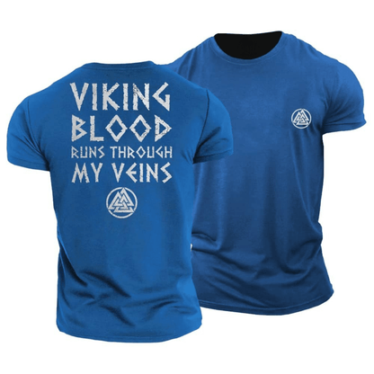Viking Blood Flows Through My Veins T-Shirt - Gymfit