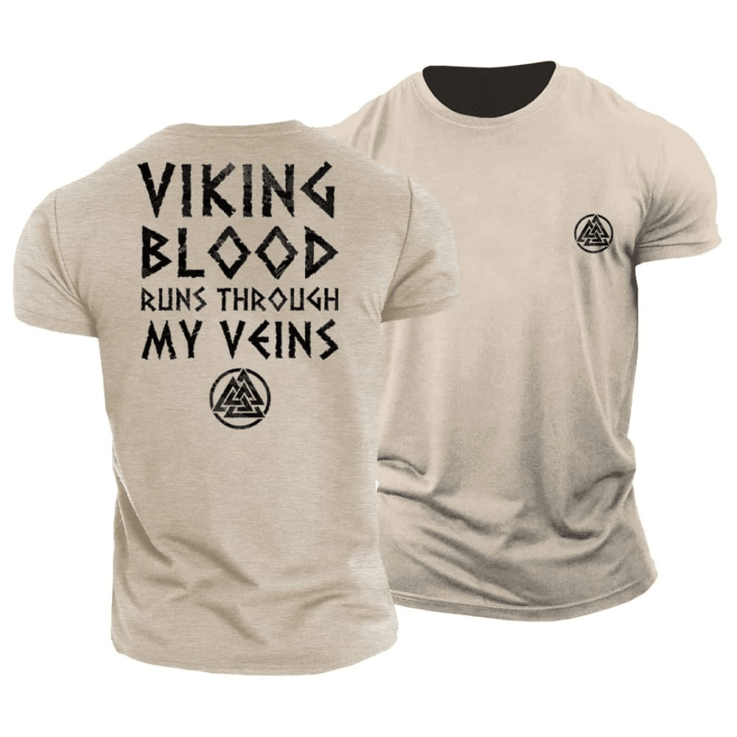 Viking Blood Flows Through My Veins T-Shirt - Gymfit