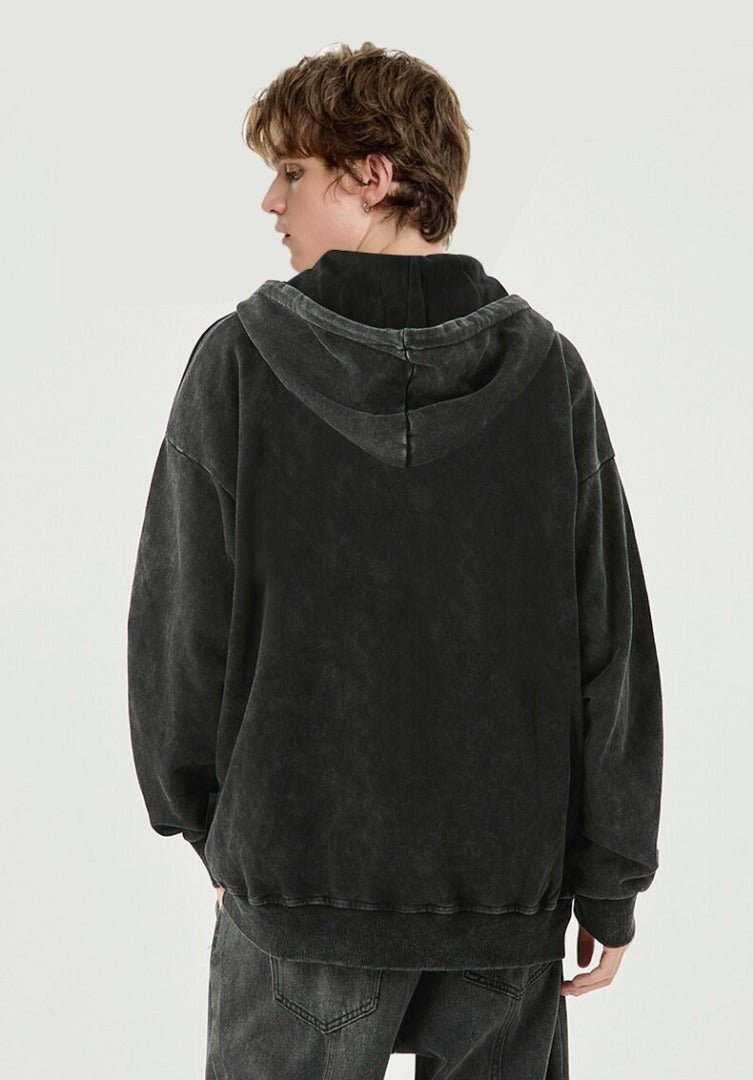 Washed zipper hoodie - Gymfit