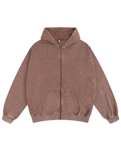 Washed Zipper Hoodie - Gymfit