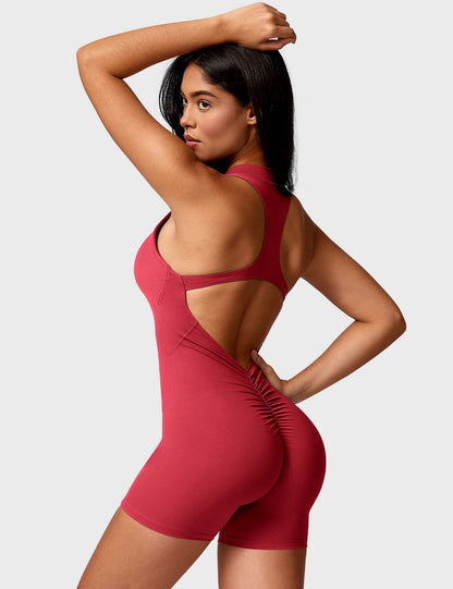Gymfit Emma Backless Zip-Up Jumpsuit - Gymfit